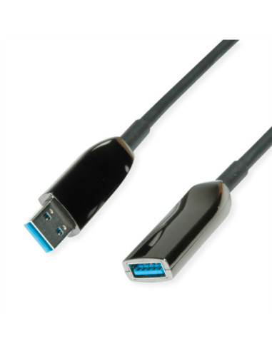 Przedłużacz ROLINE Active USB 3.2 Gen 1, AOC, czarny, 10 m