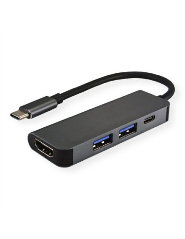 VALUE Stacja dokująca USB typu C, HDMI 4K, 2x USB typu A + PD typu C