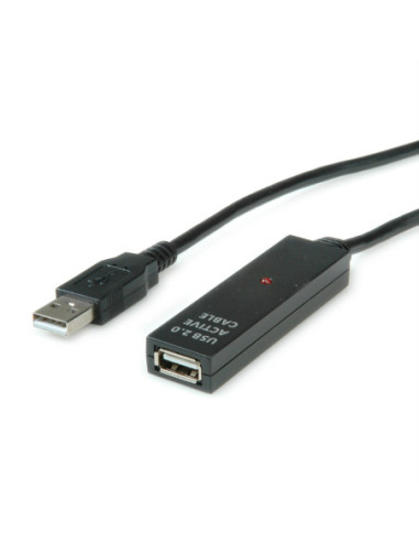 VALUE Aktywny przedłużacz USB 2.0, czarny, 30 m