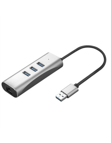 VALUE Konwerter USB 3.2 Gen 1 na Gigabit Ethernet + 3-portowy hub USB