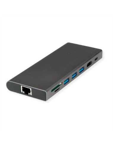 Stacja dokująca WAARDE USB typu C, HDMI 4K60, 4x US3.2Gen1 (1x C + 3x A), 1x PD, 1x SD/TF, 1x RJ45, 1x 3,5 mm