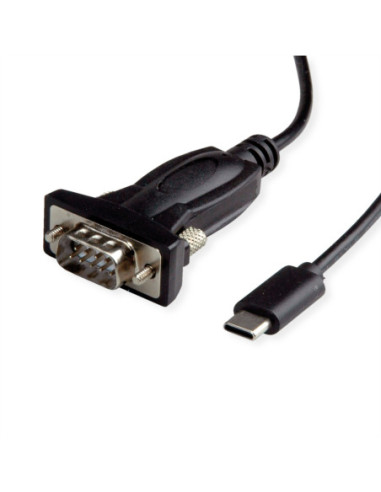 VALUE Kabel konwertera USB - Serial, typ C - RS232, czarny, 1,8 m