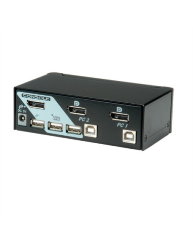 Przełącznik KVM ROLINE DisplayPort USB 2.0, 1 użytkownik - 2 PC