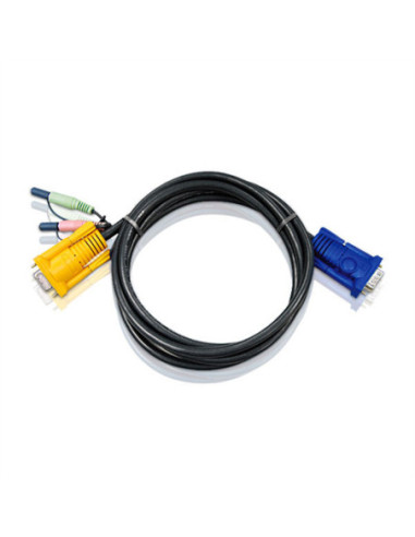 ATEN 2L-5203A Kabel połączeniowy KVM 3 m z audio, czarny, 3 m