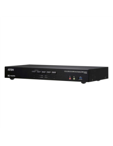 ATEN CS1844 4-portowy przełącznik KVM True 4K HDMI z podwójnym widokiem, koncentratorem audio i USB 3.0