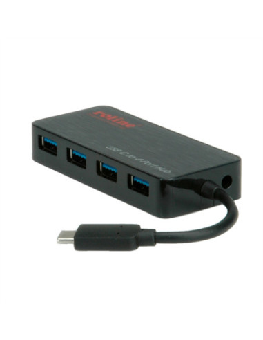 Hub ROLINE USB 3.2 Gen 1, 4-kierunkowy, kabel połączeniowy typu C