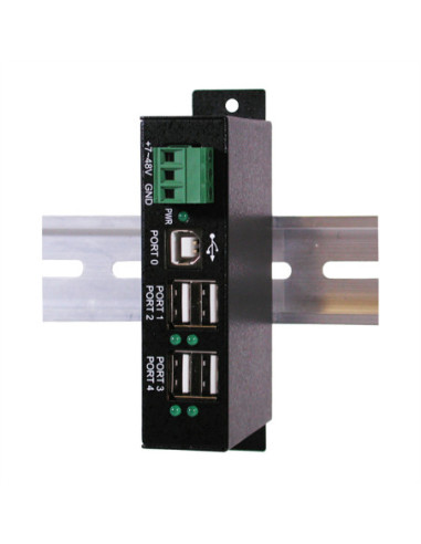EXSYS EX-1163HMS-WT 4-portowy koncentrator USB 2.0 z ochroną przeciwprzepięciową i rozszerzonym zakresem temperatur