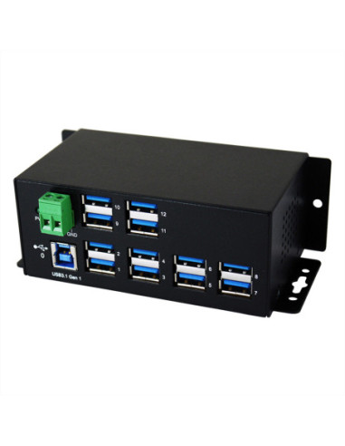 EXSYS EX-1112HMS 12 Port USB 3.2 Gen1 HUB 15KV ESD Ochrona przeciwprzepięciowa Metalowa obudowa