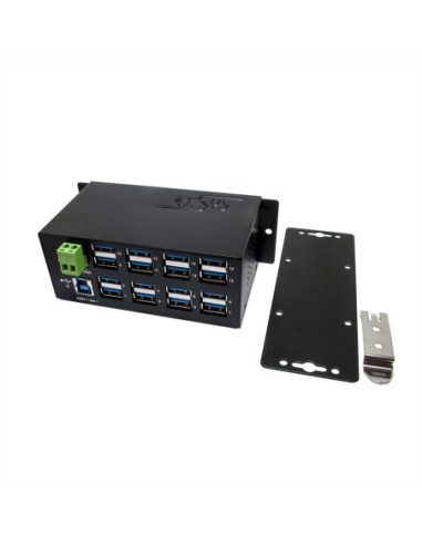 EXSYS EX-1113HMS 16-portowy koncentrator USB 3.0/3.1(Gen1) Din-Rail-Kit 15KV ESD z ochroną przeciwprzepięciową