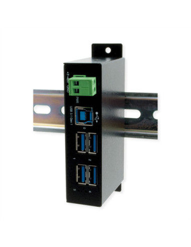 EXSYS EX-1504HMS 4-portowy metalowy HUB USB 3.2 Gen1 z ochroną przeciwprzepięciową EDS 15KV