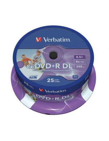 VERBATIM DVD+R DL 8,5GB cake 25szt. z możliwością nadruku