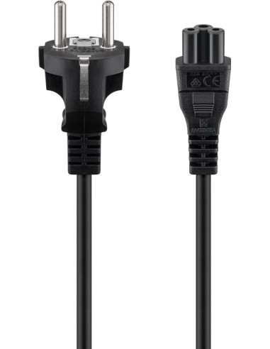 Kabel sieciowy (styk ochronny), 2 m, czarny - Długość kabla 2 m
