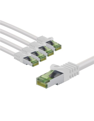 Kabel krosowy CAT 8.1 z certyfikatem GHMT, S/FTP (PiMF), 5 m, biały, zestaw 5 - Długość kabla 5 m