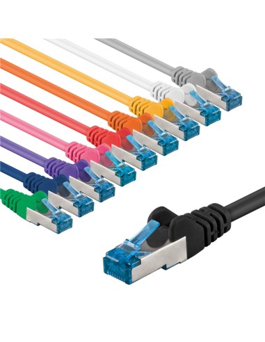 CAT 6A kabel krosowy, S/FTP (PiMF), 1 m, zestaw w 10 kolorach