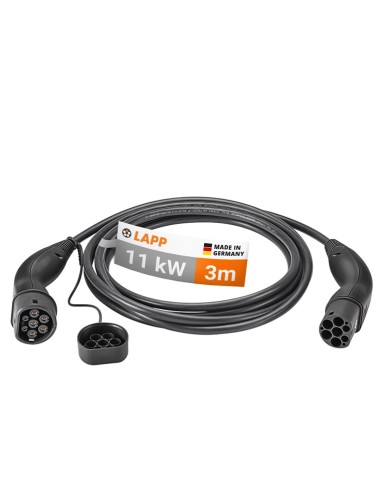 Kabel do ładowania Typu 2, do 11 kW, 3 m, czarny - Długość kabla 3 m