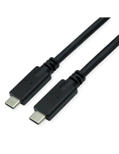 Kabel ROLINE zgodny z USB 3.2 Gen2, PD (Power Delivery) 20V5A, z Emark, C-C, M/M, czarny, 5 m
