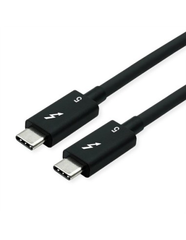 Kabel ROLINE Thunderbolt™ 5, 80 Gbit/s, 240 W, C-C, M/M, pasywny, czarny, 1 m