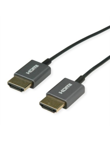ROLINE Kabel HDMI 4K (3840 x 2160) Ultra HD + Ethernet, M/M, koncentryczny, ultrasmukły, czarny, 2 m