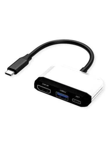 VALUE Stacja dokująca typu C, 1x HDMI 4K30, 1x USB 3.2 Gen 1 A, 1x typu C (PD)