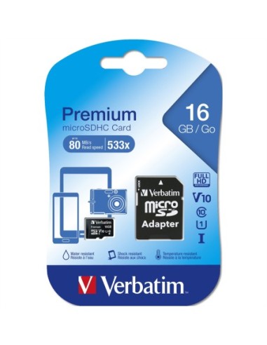 Karta VERBATIM microSDHC 16GB Class 10 Retail