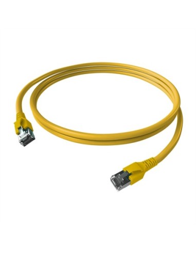 Kabel krosowy EasyLan FlexBoot Cat.6A, S/FTP, żółty, 0,5 m