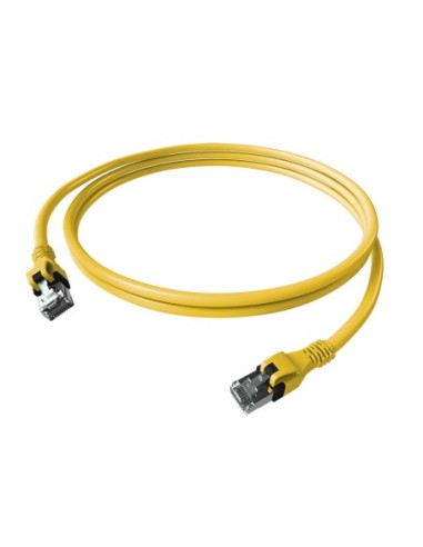EasyLan DualBoot® PushPull Patch Cable Cat.6A (Class EA), S/FTP, RJ45 / RJ45, żółty, 0,5 m