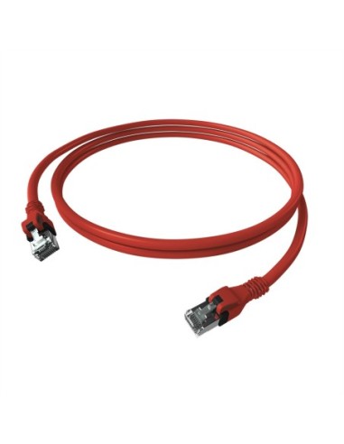 EasyLan DualBoot® PushPull Patch Cable Cat.6A (Class EA), S/FTP, RJ45 / RJ45, czerwony, 0,5 m