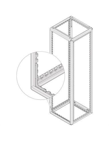 Rama szafki SCHROFF Varistar, do dużych obciążeń, sejsmiczna, 2200H 600W 600D