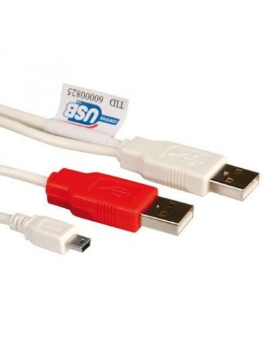 Roline Kabel USB 2.0 Y 2xUSB A M/5-pin Mini M 1.8m