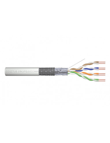 Kabel instalacyjny DIGITUS kat.5e SF/UTP Eca AWG 24/1 PVC 305m szary karton