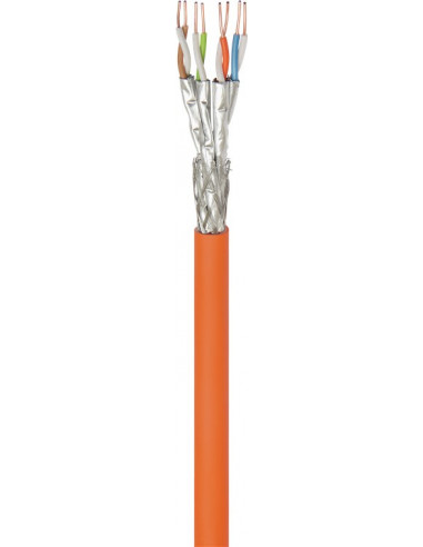CAT 7A kabel sieciowy, S/FTP (PiMF), Pomarańczowy - Długość kabla 250 m