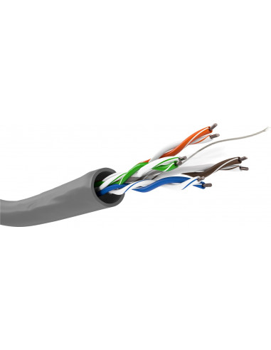 CAT 6 kabel sieciowy, U/UTP, Szary - Długość kabla 305 m