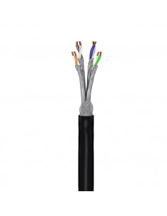 CAT 7 Kable sieciowe zewnętrznel, S/FTP (PiMF), czarny - Długość kabla 50 m