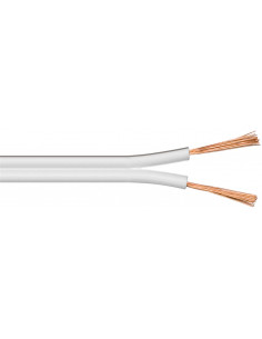 Kabel głośnikowy biały CU - Długość kabla 100 m