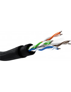 CAT 6 zestaw kabli sieciowych napowietrznych, U/UTP, czarny - Długość kabla 100 m