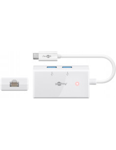 Adapter wieloportowy USB-C™ USB 3.0, RJ45, biały - Zużycie Jednostka 1 szt. w torebce plastikowej
