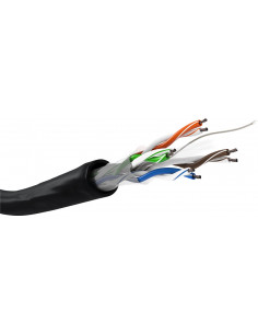 CAT 6 kabel sieciowy napowietrzny, U/UTP, czarny - Długość kabla 100 m