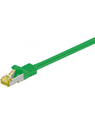 RJ45 patchkabel, CAT 6A S/FTP (PiMF), 500 MHz z CAT 7 kable surowym, Zielony - Długość kabla 30 m