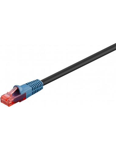 CAT 6 Kabel łączący,U/UTP, czarny - Długość kabla 75 m