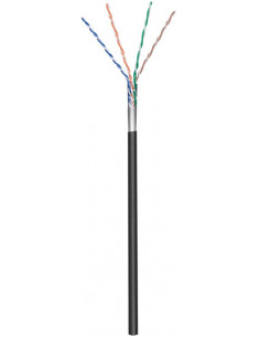CAT 5e kabel sieciowy napowietrzny, F/UTP, Czarny - Długość kabla 100 m