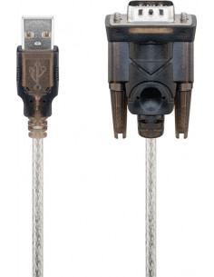 Lonwerter USB – złącze szeregowe RS232, Przezroczysty - Długość kabla 1.5 m