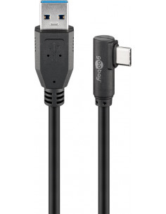 Kabel USB-C™ na USB-A 3.0 90°, czarny - Długość kabla 3 m