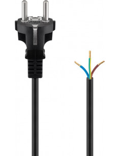 Kabel ochronny stykowy do montażu, 2 m, czarny - Długość kabla 2 m