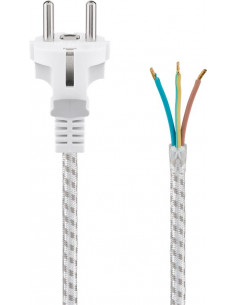 Kabel ochronny stykowy odporny na wysoką temperaturę do montażu, 3 m, biało-srebrny - Długość kabla 3 m