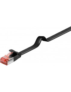 CAT 6 kabel krosowy płaski,U/FTP, czarny - Długość kabla 15 m