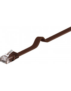 CAT 6Płaska Kabel połączeniowy,U/UTP, Ciemnobrązowy - Długość kabla 20 m