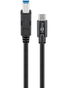 Kabel USB 3.0 USB-C™ na B, czarny - Długość kabla 1 m