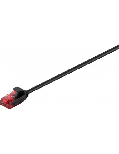 CAT 6Smukły kabel połączeniowy,U/UTP, Czarny - Długość kabla 15 m