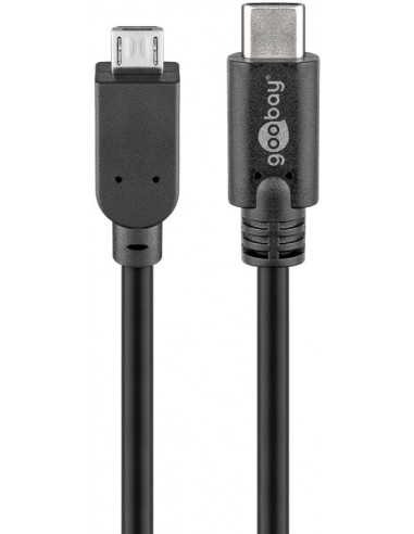 Kabel USB 2.0 USB-C™ na Micro-B 2.0, czarny - Długość kabla 1 m