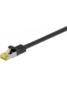 RJ45 patchkabel, CAT 6A S/FTP (PiMF), 500 MHz z CAT 7 kable surowym, czarny - Długość kabla 5 m